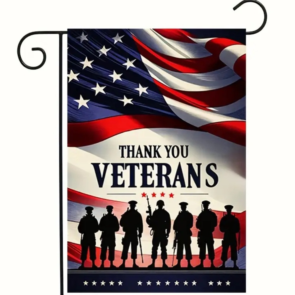 Patriotic Thank You Veterans Garden Flag - Picture 2 of 3